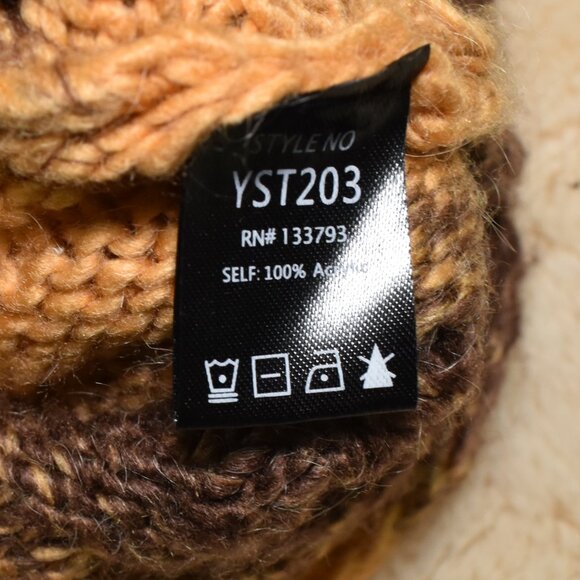 POL Cropped Brown Striped Mock Neck Sweater Women’s Size Small - Picture 6 of 10